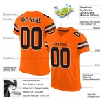 Maillot de football authentique en maille personnalisée orange noir-blanc Maillot de football authentique en maille personnalisée orange noir-blanc
