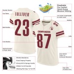 Maillot de football crème bordeaux authentique en maille personnalisée Maillot de football crème bordeaux authentique en maille personnalisée