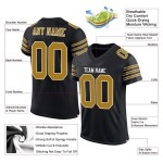Maillot de football authentique en maille noire, blanc et or, personnalisé Maillot de football authentique en maille noire, blanc et or, personnalisé