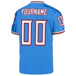 Maillot de football bleu en maille personnalisée, blanc et rouge, rétro, poudre authentique Maillot de football bleu en maille personnalisée, blanc et rouge, rétro, poudre authentique