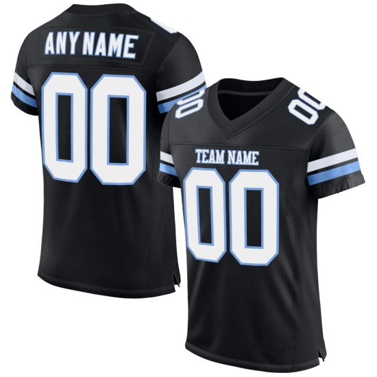 Maillot de football noir bleu en maille personnalisée authentique blanc clair Maillot de football noir bleu en maille personnalisée authentique blanc clair