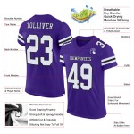 Maillot de football personnalisé authentique en maille blanc-noir violet Maillot de football personnalisé authentique en maille blanc-noir violet