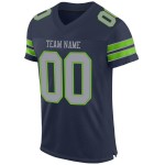 Maillot de football bleu marine authentique vert gris-néon en maille personnalisée Maillot de football bleu marine authentique vert gris-néon en maille personnalisée