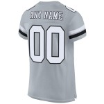 Maillot de football personnalisé blanc-noir argenté authentique en maille Maillot de football personnalisé blanc-noir argenté authentique en maille