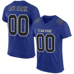 Maillot de football noir et blanc personnalisé authentique en maille Royal Maillot de football noir et blanc personnalisé authentique en maille Royal