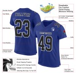 Maillot de football noir et blanc personnalisé authentique en maille Royal Maillot de football noir et blanc personnalisé authentique en maille Royal