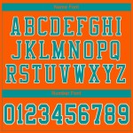 Maillot de football authentique orange Aqua-White en maille personnalisée Maillot de football authentique orange Aqua-White en maille personnalisée