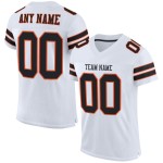 Maillot de football personnalisé authentique en maille noir-orange blanc Maillot de football personnalisé authentique en maille noir-orange blanc