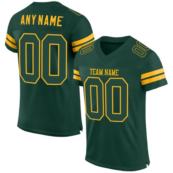 Maillot de football vert-or authentique en maille verte personnalisée Maillot de football vert-or authentique en maille verte personnalisée