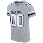Maillot de football personnalisé blanc-noir argenté authentique en maille Maillot de football personnalisé blanc-noir argenté authentique en maille