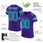 Maillot de football personnalisé en maille Aqua-Blanc Authentique Violet Maillot de football personnalisé en maille Aqua-Blanc Authentique Violet