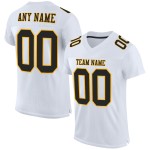 Maillot de football noir-or personnalisé blanc maille authentique Maillot de football noir-or personnalisé blanc maille authentique