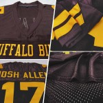 Maillot de football authentique en maille marron doré personnalisé Maillot de football authentique en maille marron doré personnalisé