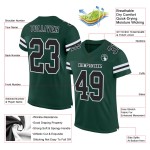 Maillot de football personnalisé vert noir-blanc en maille authentique Maillot de football personnalisé vert noir-blanc en maille authentique