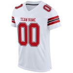 Maillot de football personnalisé authentique en maille blanc rouge-noir Maillot de football personnalisé authentique en maille blanc rouge-noir