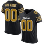 Maillot de football authentique en maille noire, blanc et or, personnalisé Maillot de football authentique en maille noire, blanc et or, personnalisé