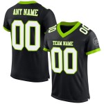 Maillot de football personnalisé authentique vert en maille blanc-noir fluo Maillot de football personnalisé authentique vert en maille blanc-noir fluo