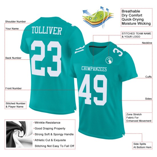 Maillot de football personnalisé Aqua Mesh authentique blanc Maillot de football personnalisé Aqua Mesh authentique blanc
