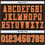 Maillot de football marron personnalisé authentique en maille orange et blanc Maillot de football marron personnalisé authentique en maille orange et blanc
