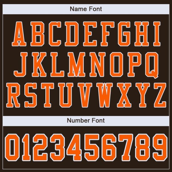 Maillot de football marron personnalisé authentique en maille orange et blanc Maillot de football marron personnalisé authentique en maille orange et blanc