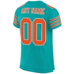 Maillot de football personnalisé en maille orange et blanc authentique Aqua Maillot de football personnalisé en maille orange et blanc authentique Aqua