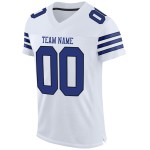 Maillot de football en maille blanche Royal-Black, personnalisé et authentique Maillot de football en maille blanche Royal-Black, personnalisé et authentique