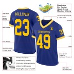 Maillot de football Royal Gold-White Authentic Mesh Throwback Personnalisé Maillot de football Royal Gold-White Authentic Mesh Throwback Personnalisé