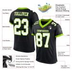 Maillot de football personnalisé authentique vert en maille blanc-noir fluo Maillot de football personnalisé authentique vert en maille blanc-noir fluo