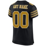 Maillot de football authentique en maille noire, blanc et or, personnalisé Maillot de football authentique en maille noire, blanc et or, personnalisé