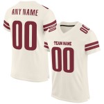 Maillot de football crème bordeaux authentique en maille personnalisée Maillot de football crème bordeaux authentique en maille personnalisée