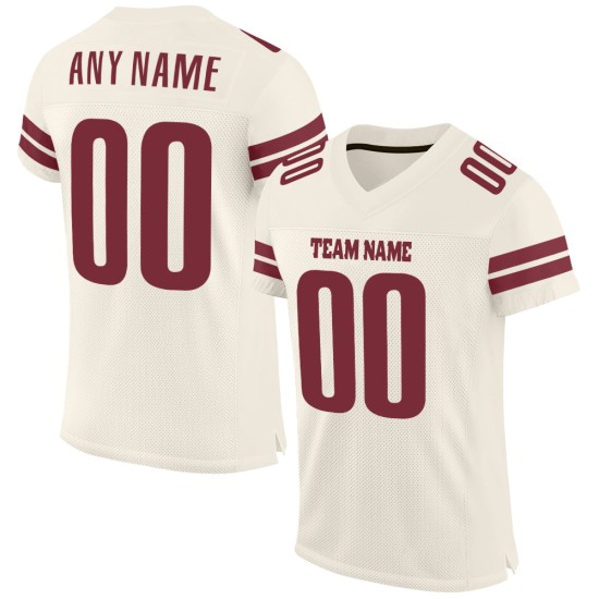 Maillot de football crème bordeaux authentique en maille personnalisée Maillot de football crème bordeaux authentique en maille personnalisée