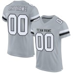 Maillot de football personnalisé blanc-noir argenté authentique en maille Maillot de football personnalisé blanc-noir argenté authentique en maille
