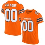 Maillot de football authentique orange personnalisé en maille blanc-bleu marine Maillot de football authentique orange personnalisé en maille blanc-bleu marine