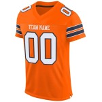 Maillot de football authentique orange personnalisé en maille blanc-bleu marine Maillot de football authentique orange personnalisé en maille blanc-bleu marine