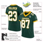 Maillot de football authentique en maille personnalisée vert blanc-or Maillot de football authentique en maille personnalisée vert blanc-or