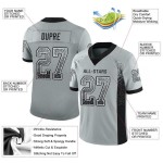 Maillot de football personnalisé Silver Fashion Drift Mesh noir et blanc Maillot de football personnalisé Silver Fashion Drift Mesh noir et blanc