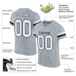 Maillot de football personnalisé blanc-noir argenté authentique en maille Maillot de football personnalisé blanc-noir argenté authentique en maille