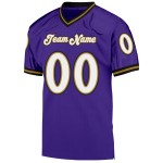 Maillot de football personnalisé en maille blanc et violet authentique doré Maillot de football personnalisé en maille blanc et violet authentique doré