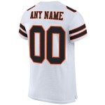 Maillot de football personnalisé authentique en maille noir-orange blanc Maillot de football personnalisé authentique en maille noir-orange blanc