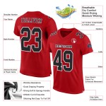 Maillot de football rouge personnalisé en maille noir-blanc authentique Maillot de football rouge personnalisé en maille noir-blanc authentique
