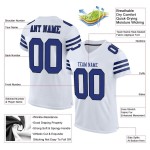 Maillot de football en maille blanche Royal-Black, personnalisé et authentique Maillot de football en maille blanche Royal-Black, personnalisé et authentique