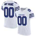 Maillot de football en maille blanche Royal-Black, personnalisé et authentique Maillot de football en maille blanche Royal-Black, personnalisé et authentique