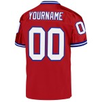 Maillot de football rétro en maille rouge authentique personnalisé White-Royal Maillot de football rétro en maille rouge authentique personnalisé White-Royal