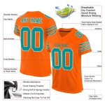 Maillot de football authentique orange Aqua-White en maille personnalisée Maillot de football authentique orange Aqua-White en maille personnalisée