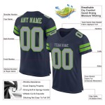 Maillot de football bleu marine authentique vert gris-néon en maille personnalisée Maillot de football bleu marine authentique vert gris-néon en maille personnalisée
