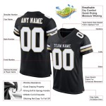 Maillot de football personnalisé authentique blanc-Vegas en maille noire et dorée Maillot de football personnalisé authentique blanc-Vegas en maille noire et dorée