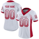 Maillot de football personnalisé rouge-gris en maille blanche Drift Maillot de football personnalisé rouge-gris en maille blanche Drift