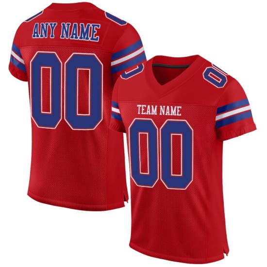 Maillot de football authentique Royal-White Mesh personnalisé rouge Maillot de football authentique Royal-White Mesh personnalisé rouge