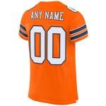 Maillot de football authentique orange personnalisé en maille blanc-bleu marine Maillot de football authentique orange personnalisé en maille blanc-bleu marine
