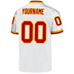 Maillot de football personnalisé en maille blanc rouge-or authentique rétro Maillot de football personnalisé en maille blanc rouge-or authentique rétro